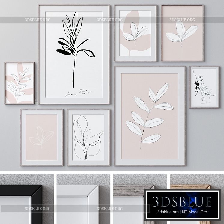 Set of wall paintings 1389 3DS Max - thumbnail 3