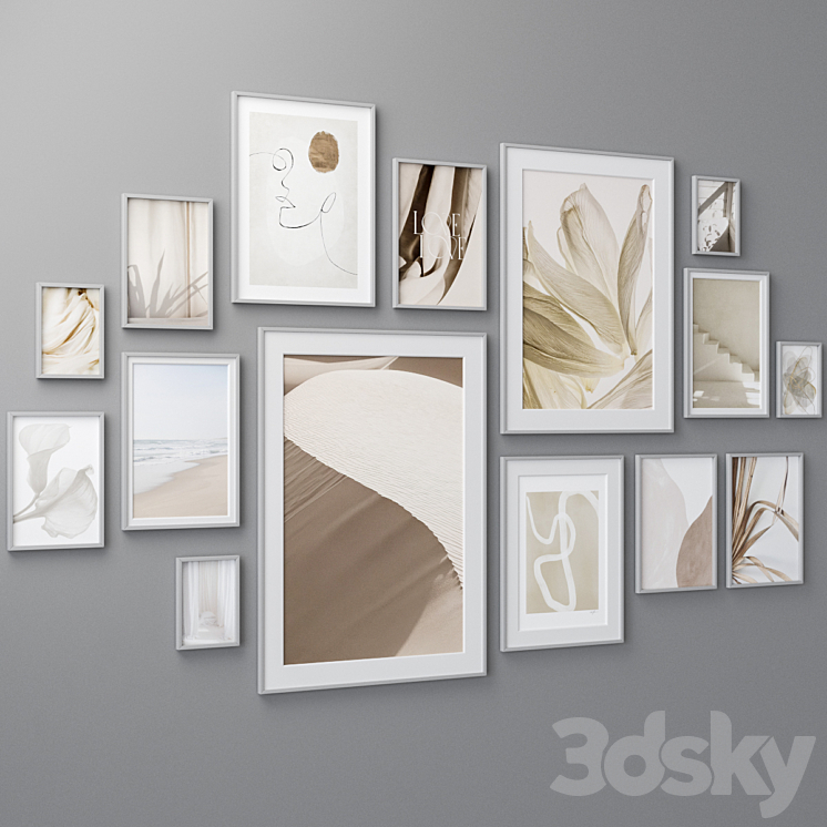 Set of wall paintings 1769 3DS Max - thumbnail 2