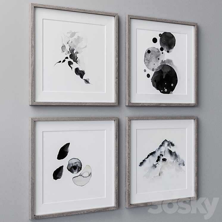 Set of wall paintings 1770 3DS Max Model - thumbnail 2