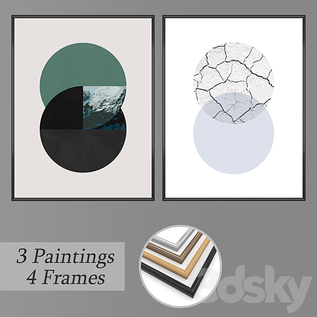 Set of wall paintings No 1024 3ds Max - thumbnail 1