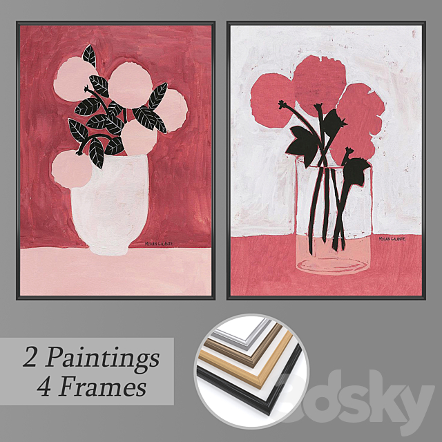 Set of wall paintings No 1799 3DSMax File - thumbnail 1