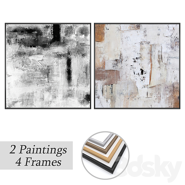 Set of wall paintings No 3506 3ds Max - thumbnail 1