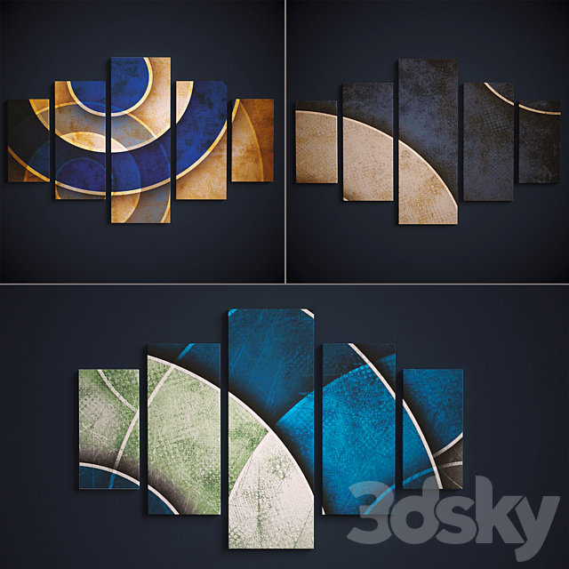 Set panels of 5 parts 3ds Max - thumbnail 2