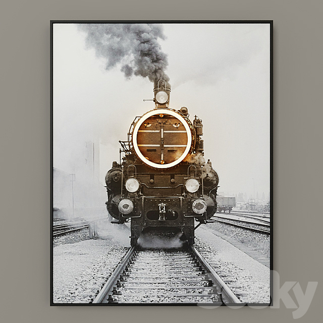 Steam Train Led Art RH 3DSMax File - thumbnail 1