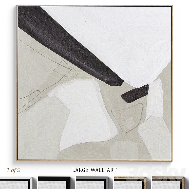 Textural Abstract Neutral Wall Art C-380 3DS Max Model - thumbnail 1