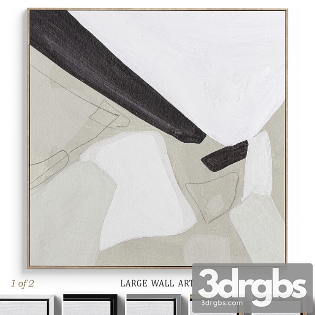 Textural Abstract Neutral Wall Art C 380 3dsmax Download - thumbnail 1