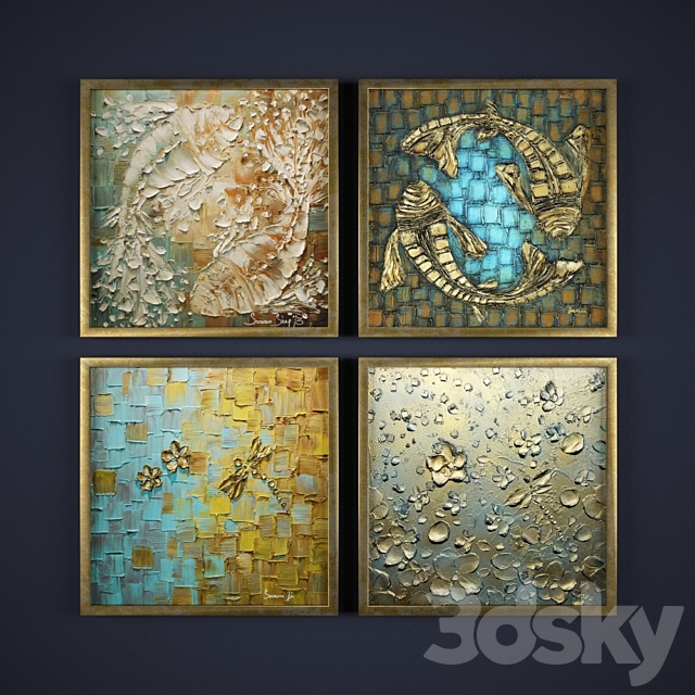 The collection of abstract paintings ?8 3DSMax File - thumbnail 1