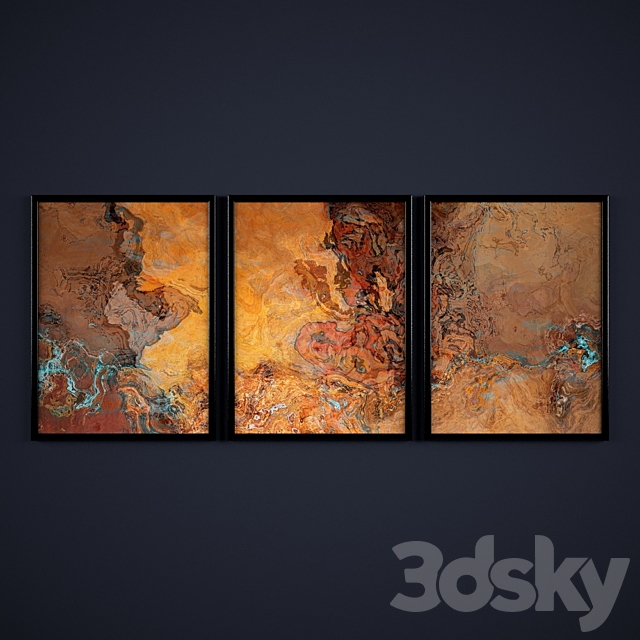 The collection of abstract paintings №6 3DS Max Model - thumbnail 1