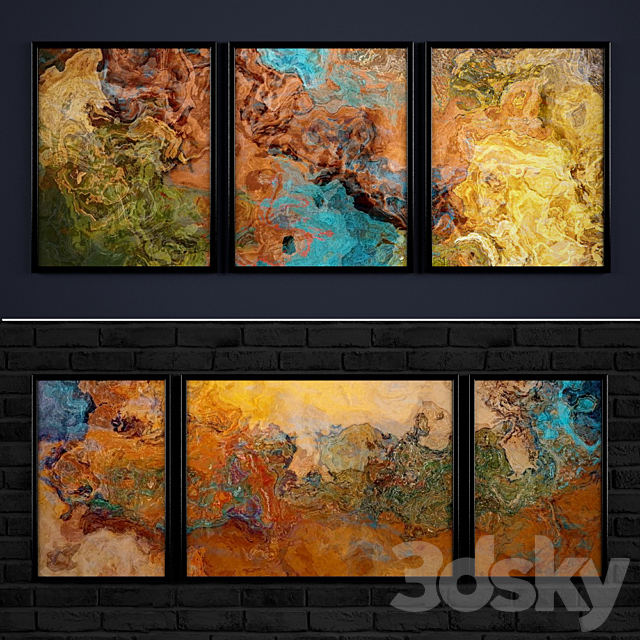 The collection of abstract paintings №6 3DS Max Model - thumbnail 2