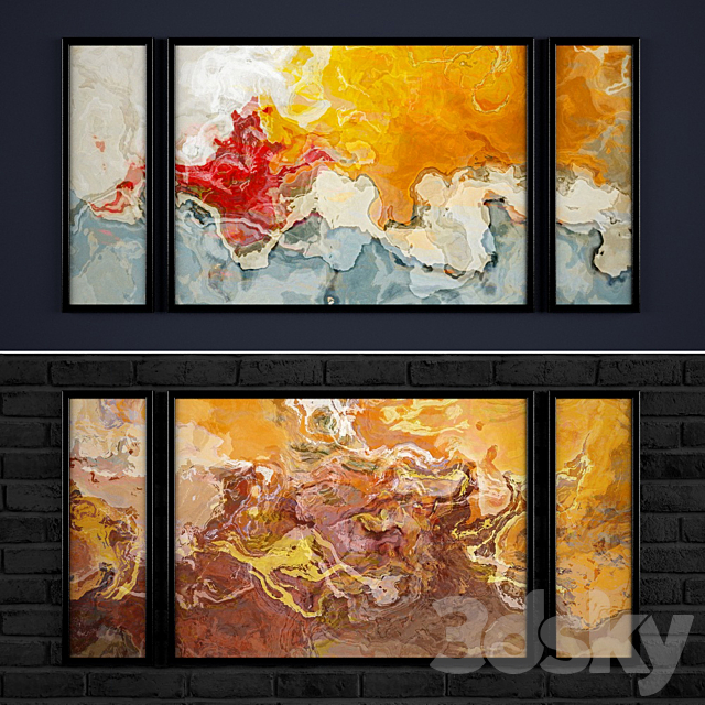 The collection of abstract paintings №6 3DS Max Model - thumbnail 3