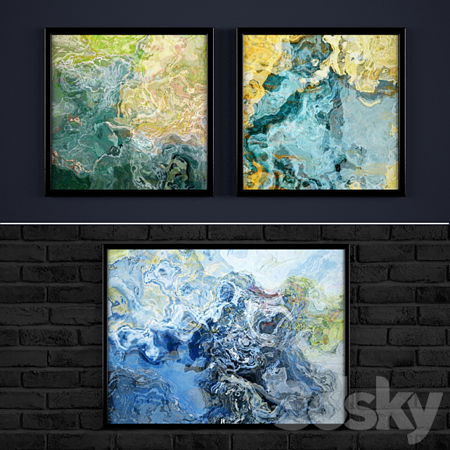 The collection of abstract paintings №7 3ds Max - thumbnail 1