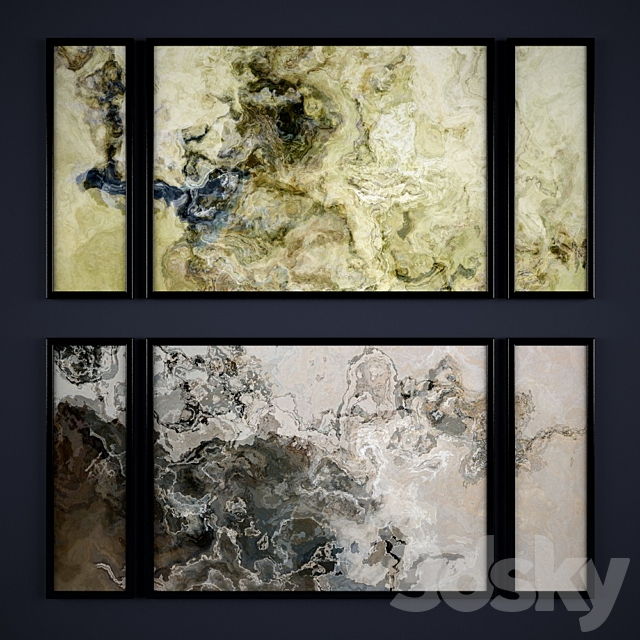 The collection of abstract paintings №7 3ds Max - thumbnail 3