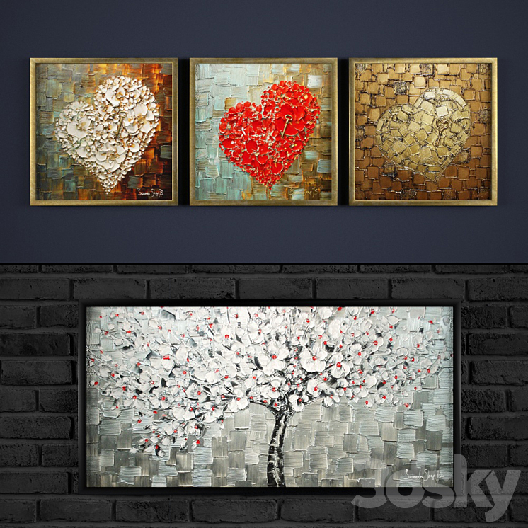 The collection of abstract paintings №8 3DS Max - thumbnail 2