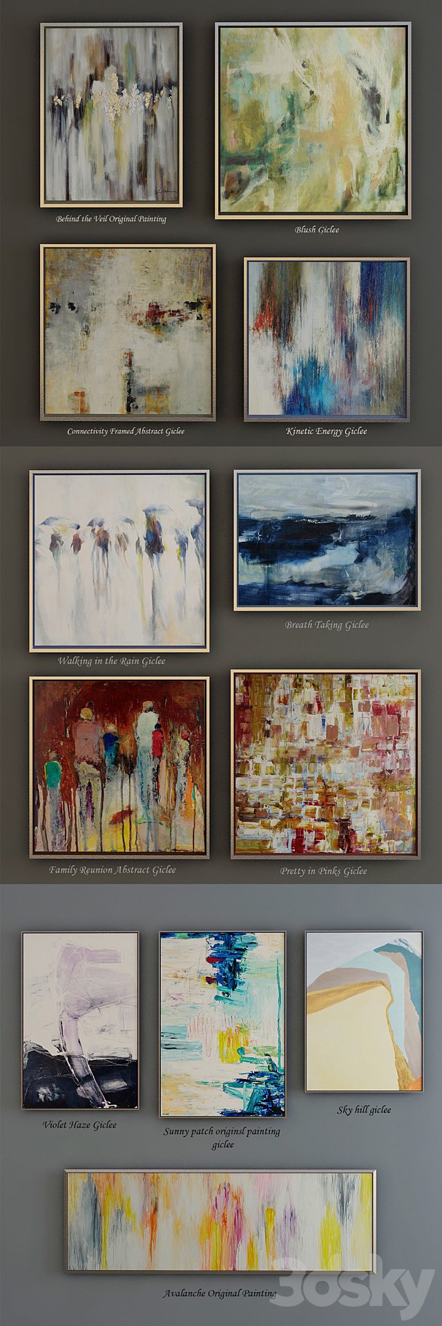 The collection of contemporary paintings (set-2) 3DSMax File - thumbnail 2