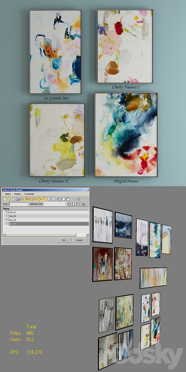 The collection of contemporary paintings (set-2) 3DSMax File - thumbnail 3