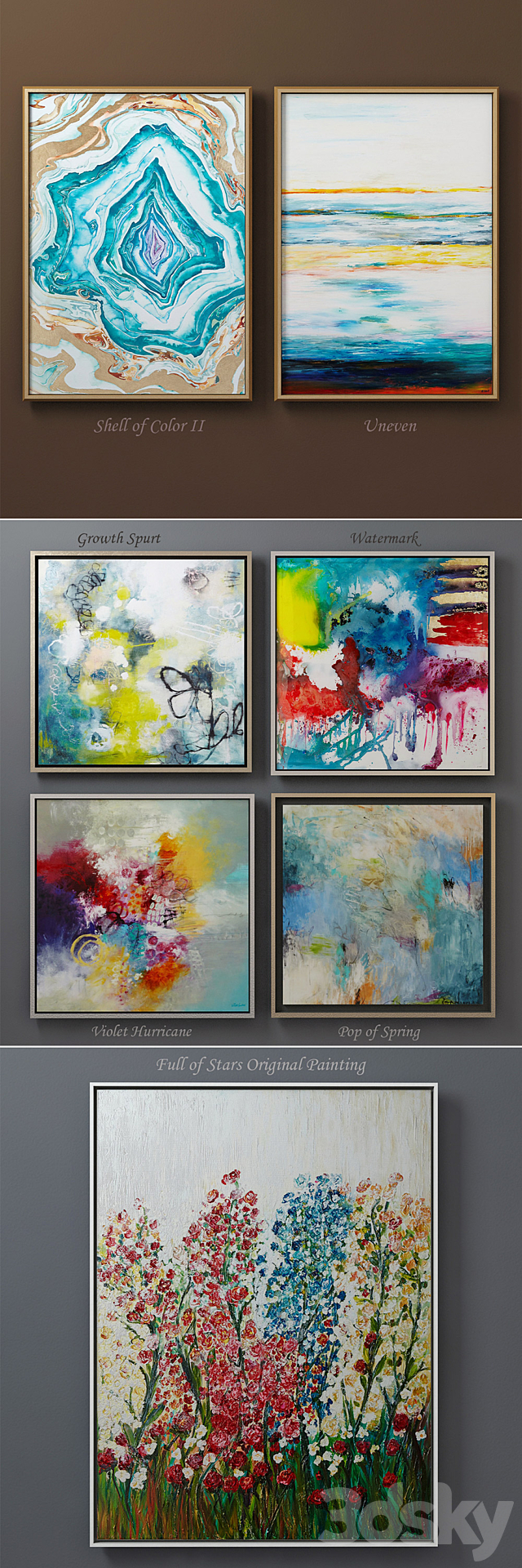 The collection of contemporary paintings (set-4) 3ds Max - thumbnail 2