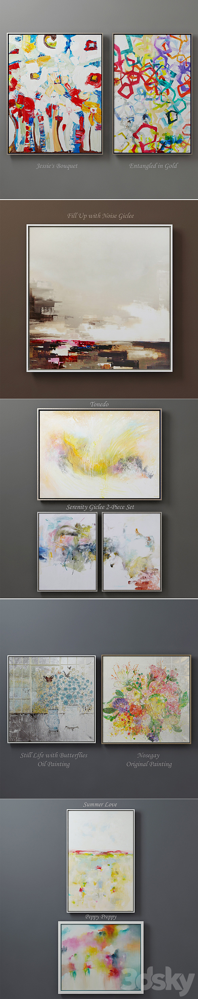 The collection of contemporary paintings (set-4) 3ds Max - thumbnail 3