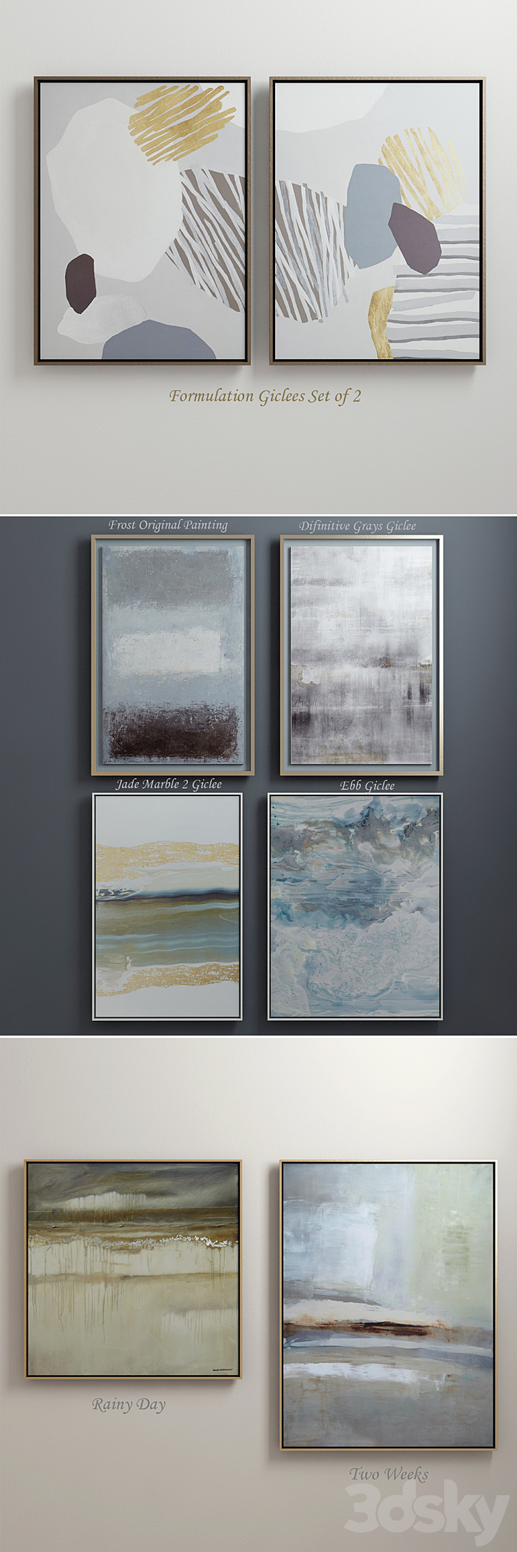 The collection of contemporary paintings (set-5) 3DS Max - thumbnail 2