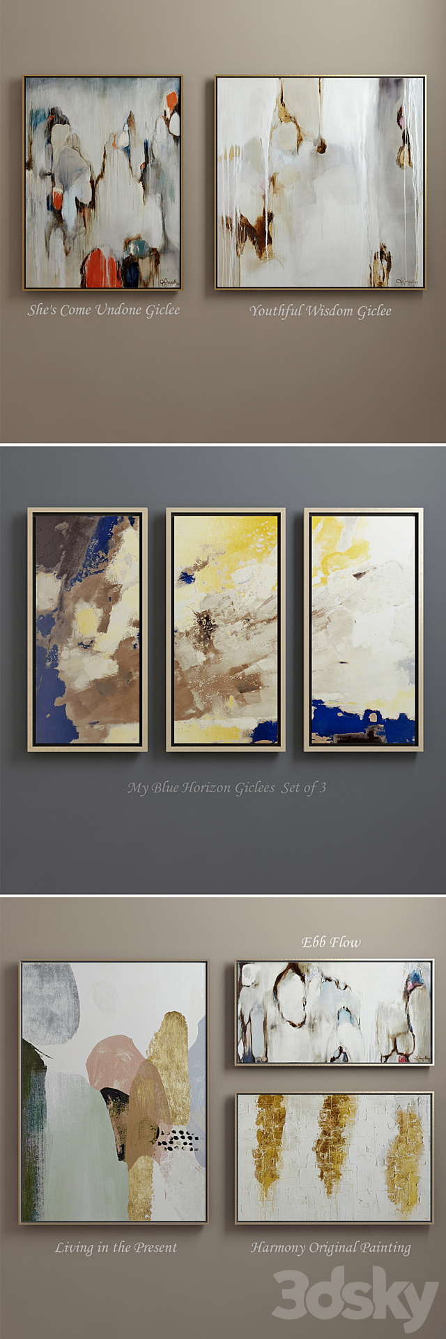 The collection of contemporary paintings (set-5) 3DSMax File - thumbnail 3