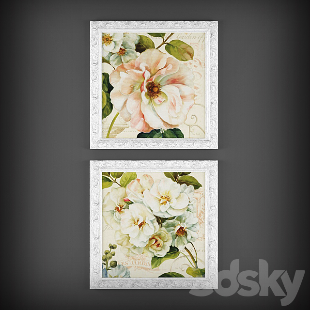 The collection of paintings “Birds and Flowers” 3DSMax File - thumbnail 2