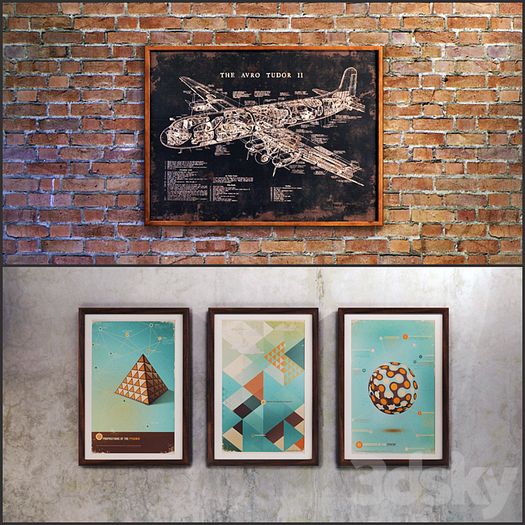 The picture in a frame: 6 piece (Collection 12) Loft 3DS Max - thumbnail 1