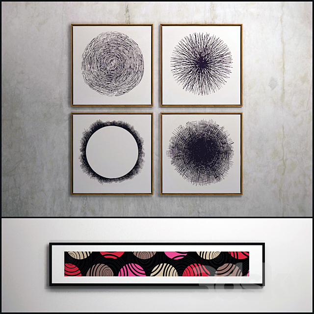 The picture in a frame: 7 piece (Collection 21) Abstract 3DSMax File - thumbnail 1