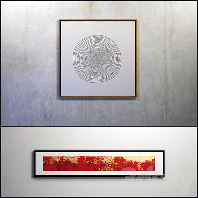 The picture in a frame: 7 piece (Collection 21) Abstract 3DSMax File - thumbnail 2