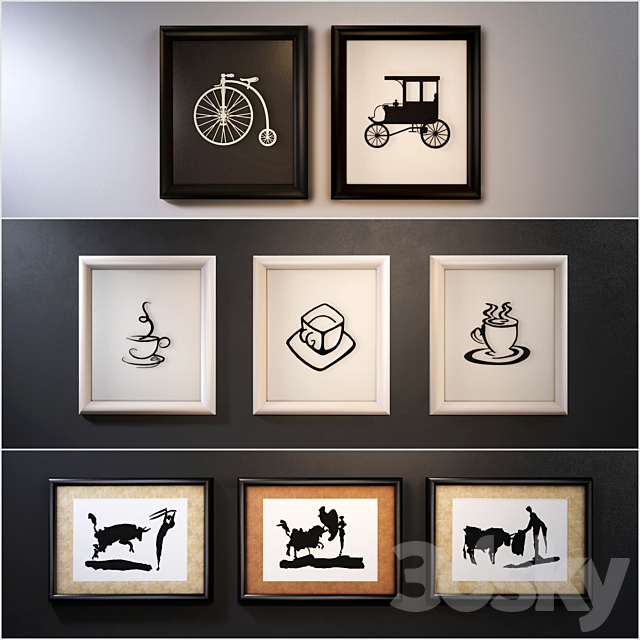 The picture in a frame: 8 piece (Collection 5) 3ds Max - thumbnail 1