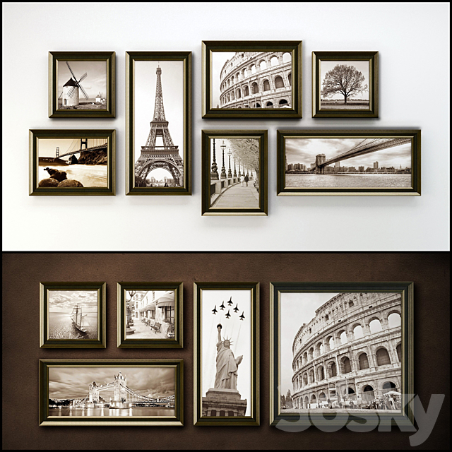 The picture in the frame. 108 Collection frame (26 paintings 6 combinations) 3DSMax File - thumbnail 2