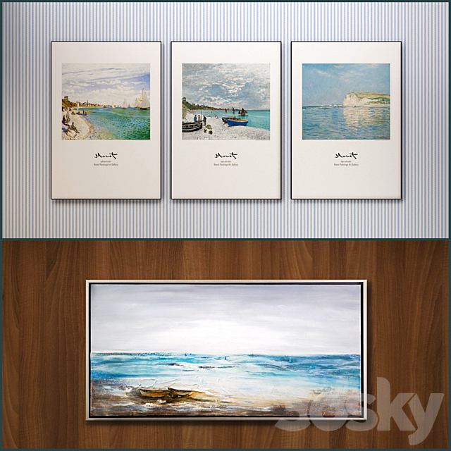 The picture in the frame: 11 Pieces (Collection 35) Sea theme 3DS Max Model - thumbnail 2