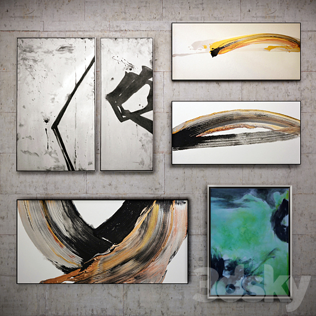 The picture in the frame: 11 Pieces (Collection 41) Abstract 3DSMax File - thumbnail 1