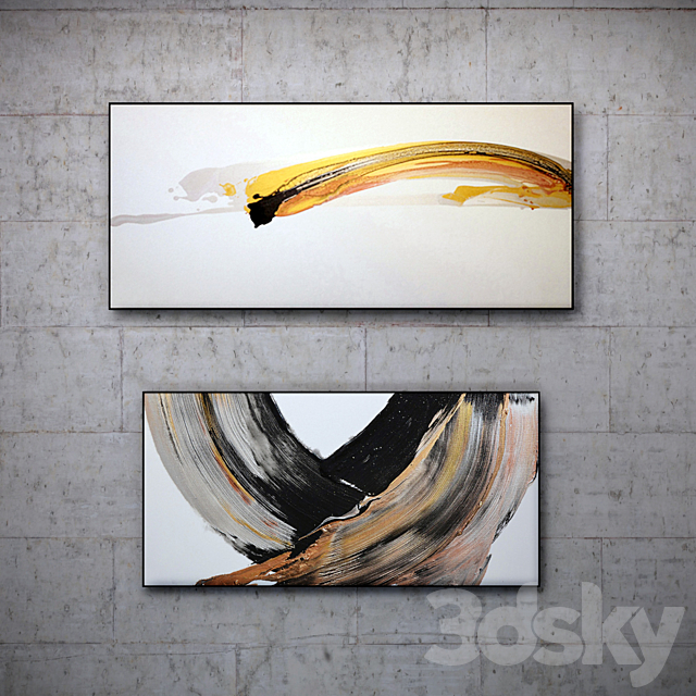 The picture in the frame: 11 Pieces (Collection 41) Abstract 3DSMax File - thumbnail 3