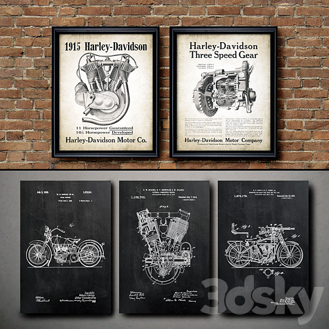 The picture in the frame. 117. Motorcycle Collection 3DSMax File - thumbnail 1