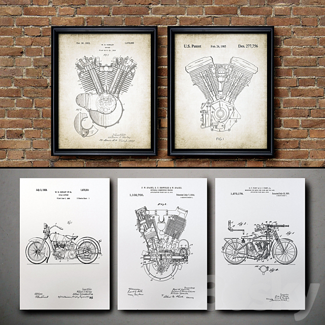 The picture in the frame. 117. Motorcycle Collection 3DSMax File - thumbnail 2