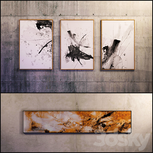 The picture in the frame: 12 Pieces (Collection 10) Abstract 3DS Max Model - thumbnail 1