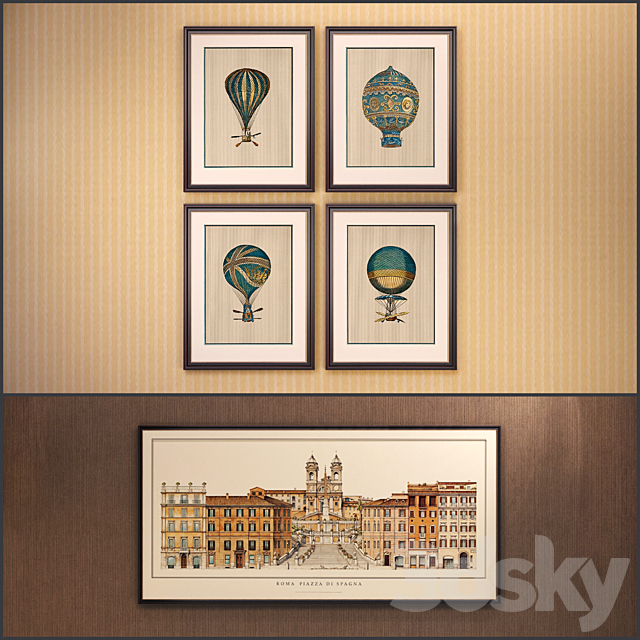 The picture in the frame: 12 Pieces (Collection 14) Architecture 3DS Max Model - thumbnail 2