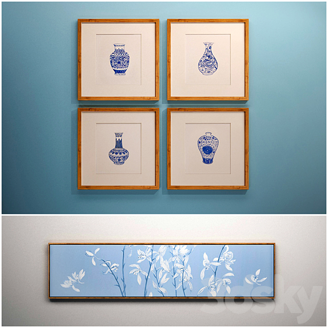 The picture in the frame: 12 Pieces (Collection 24) 3DS Max Model - thumbnail 2