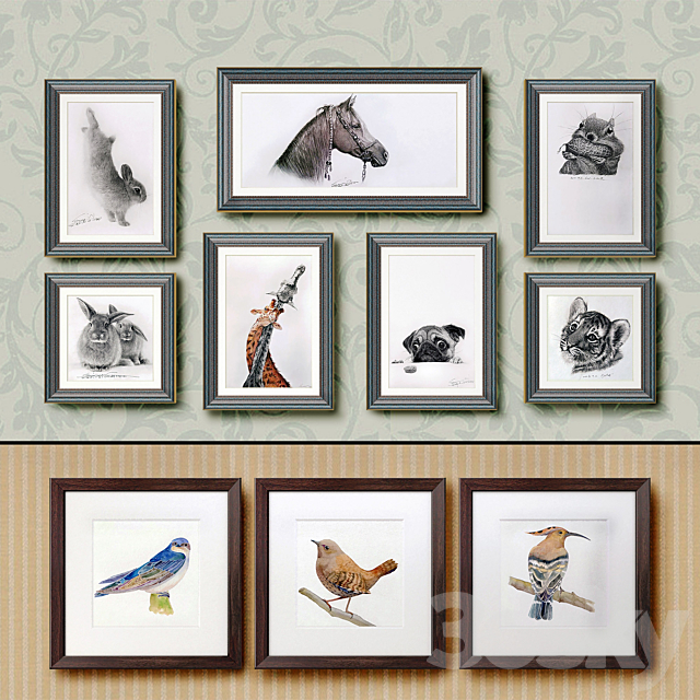 The picture in the frame. 120 Animals Collection 3DSMax File - thumbnail 1