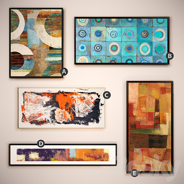 The picture in the frame: 14 piece (Collection 16) Abstract 3DS Max Model - thumbnail 1