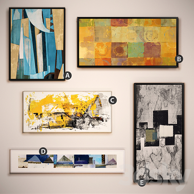 The picture in the frame: 14 piece (Collection 16) Abstract 3DS Max Model - thumbnail 2