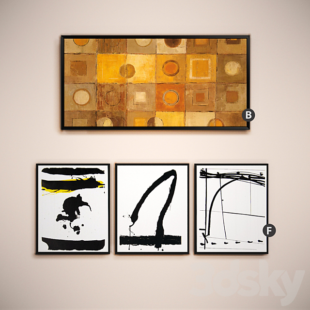 The picture in the frame: 14 piece (Collection 16) Abstract 3DS Max Model - thumbnail 3