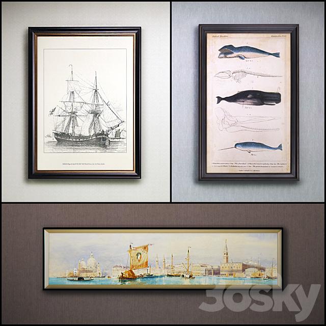 The picture in the frame: 14 piece (Collection 34) Sea theme 3DSMax File - thumbnail 2