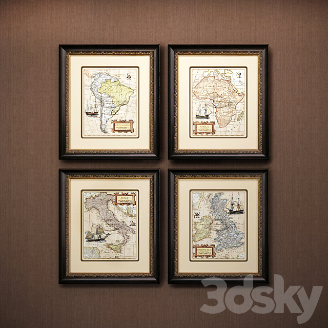 The picture in the frame: 14 piece (Collection 34) Sea theme 3DSMax File - thumbnail 3