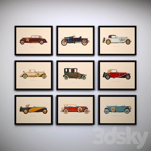 The picture in the frame: 15 piece (Collection 27) Auto theme 3DS Max Model - thumbnail 2