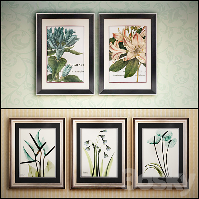 The picture in the frame: 17 piece (Collection 53) Flowers 3DSMax File - thumbnail 2