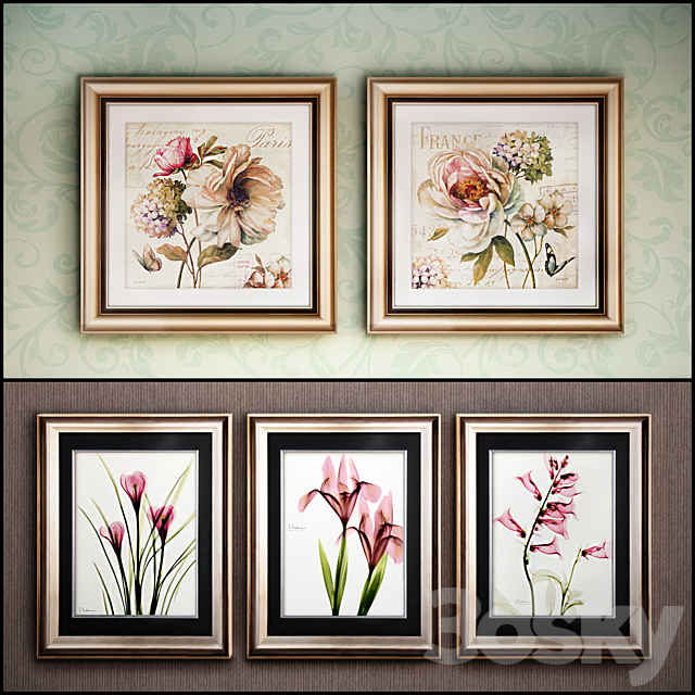 The picture in the frame: 17 piece (Collection 53) Flowers 3DSMax File - thumbnail 3