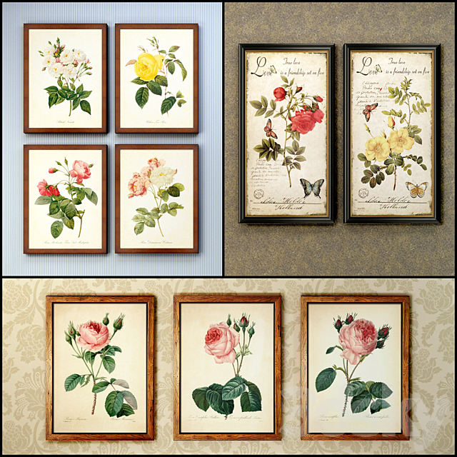 The picture in the frame: 19 pcs (collection 59) Flowers 3DSMax File - thumbnail 1