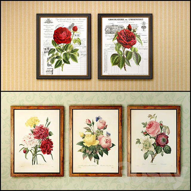 The picture in the frame: 19 pcs (collection 59) Flowers 3DSMax File - thumbnail 2