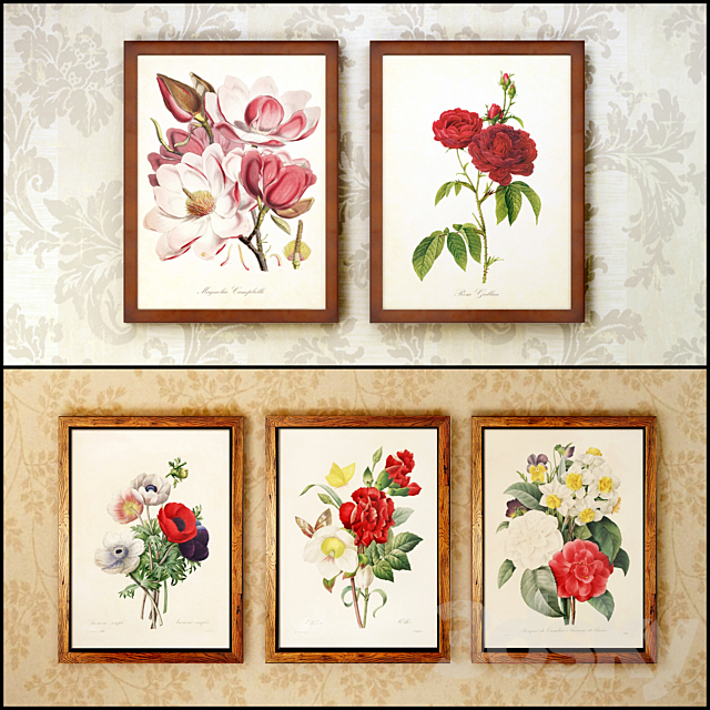 The picture in the frame: 19 pcs (collection 59) Flowers 3DSMax File - thumbnail 3