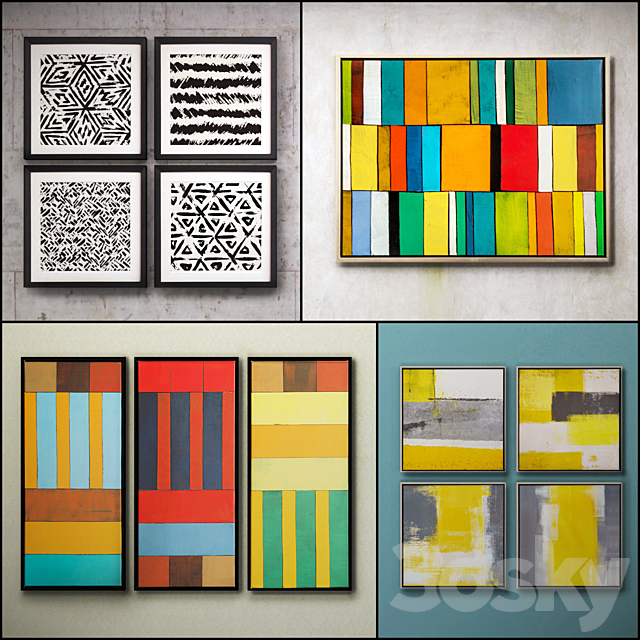 The picture in the frame: 19 piece (Collection 36) Abstract 3DSMax File - thumbnail 1